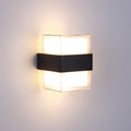 White and black cube-shaped wall sculpture modern LED acrylic wall lamp in warm/white light for nightstands
