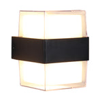 White and black cube-shaped wall sculpture modern LED acrylic wall lamp in warm/white light for nightstands