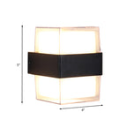 White and black cube-shaped wall sculpture modern LED acrylic wall lamp in warm/white light for nightstands