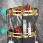 Modern Gold/Silver 3-piece Bathroom Accessory Set, Bath Shelf