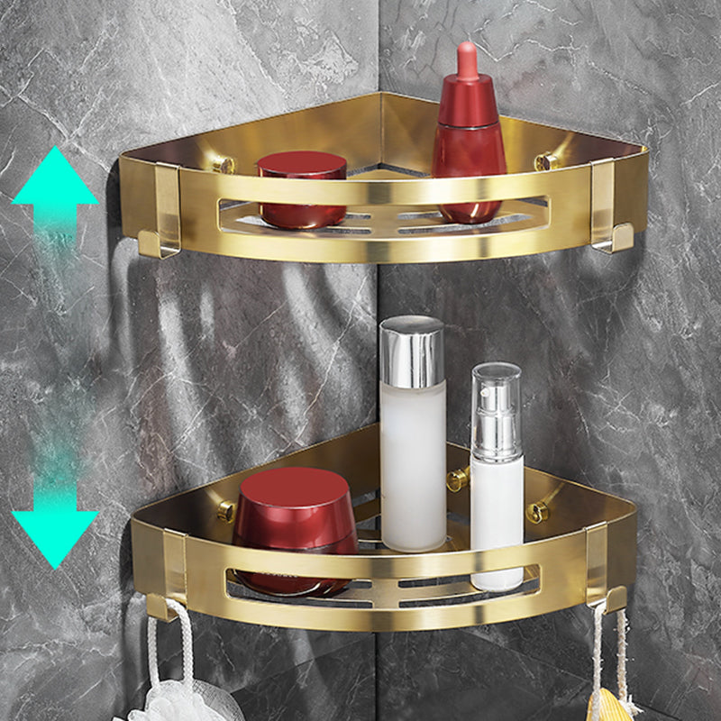 Modern Gold/Silver 3-piece Bathroom Accessory Set, Bath Shelf