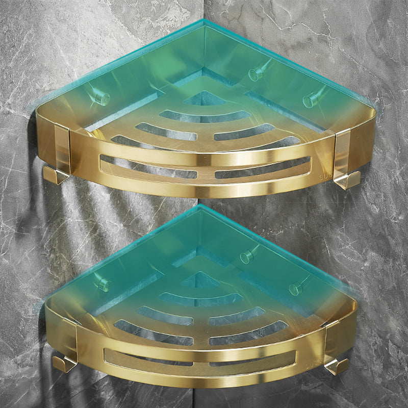 Modern Gold/Silver 3-piece Bathroom Accessory Set, Bath Shelf