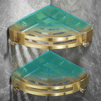 Modern Gold/Silver 3-piece Bathroom Accessory Set, Bath Shelf