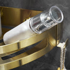 Modern Gold/Silver 3-piece Bathroom Accessory Set, Bath Shelf