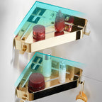 Modern 3-piece bathroom accessory set made of stainless steel, bathroom shelf