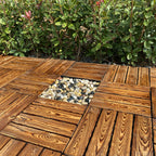 Outdoor composite decking tiles with snap-in stripe detail kit decking tiles