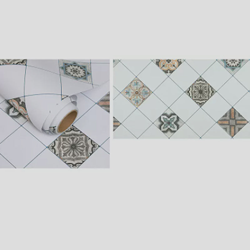 Grid Mosaic Peel & Stick Tile Scratch-resistant Wallpaper for Backsplash