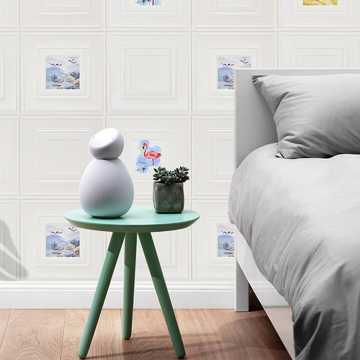 Modern Wall Panel Cartoon Print Peel and Stick Waterproof Wall Panel