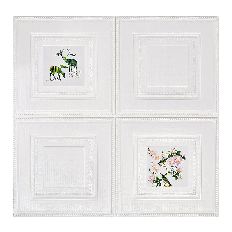Modern Wall Panel Cartoon Print Peel and Stick Waterproof Wall Panel