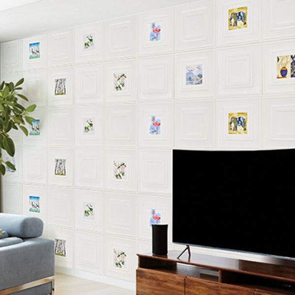 Modern Wall Panel Cartoon Print Peel and Stick Waterproof Wall Panel