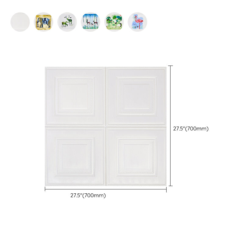 Modern Wall Panel Cartoon Print Peel and Stick Waterproof Wall Panel