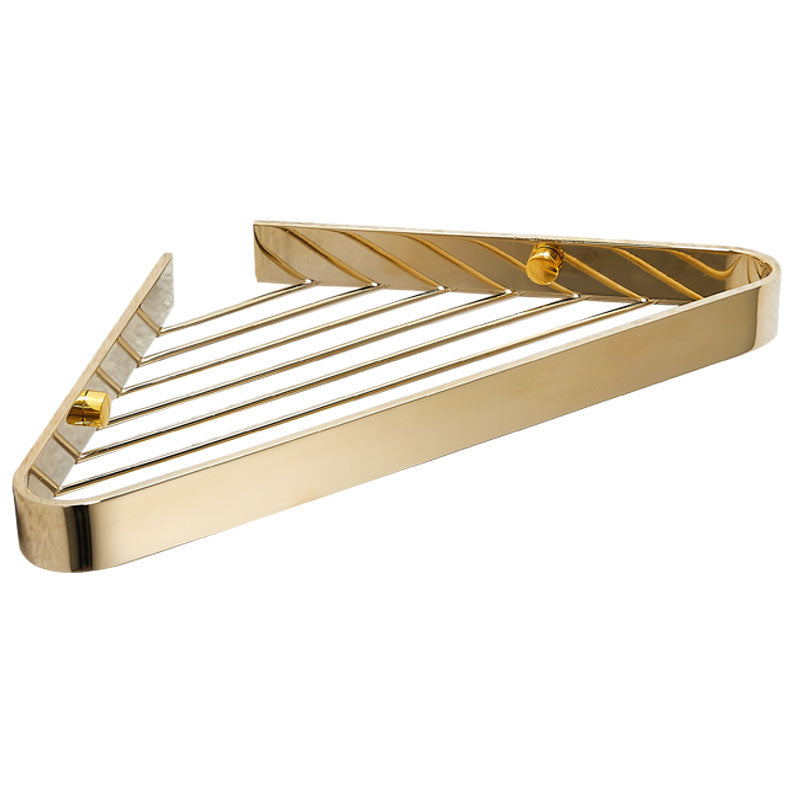 2-piece modern bathroom accessory set, polished chrome/gold, bathroom shelf