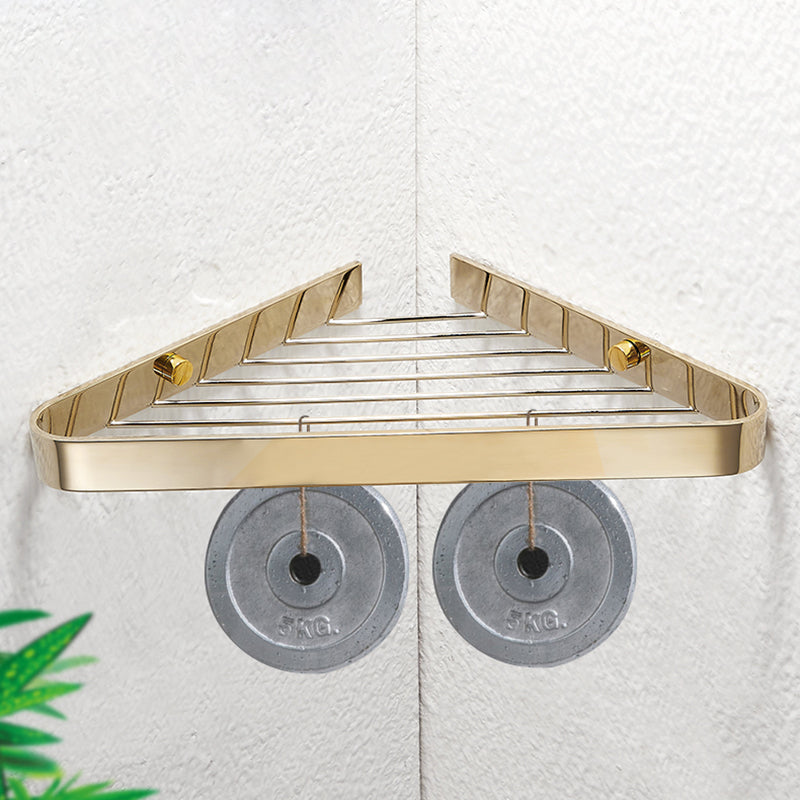 2-piece modern bathroom accessory set, polished chrome/gold, bathroom shelf
