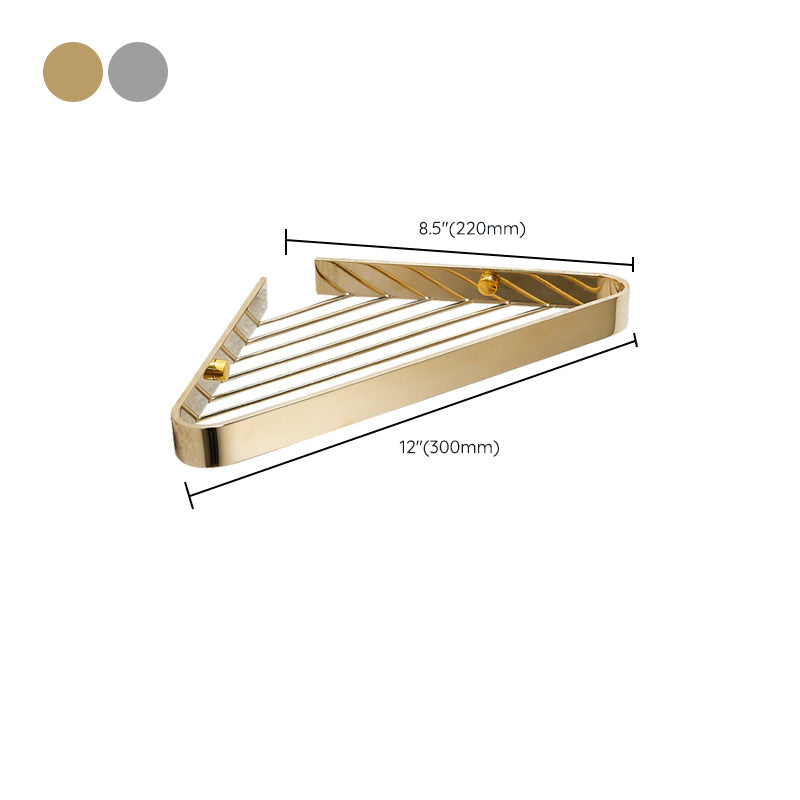 2-piece modern bathroom accessory set, polished chrome/gold, bathroom shelf