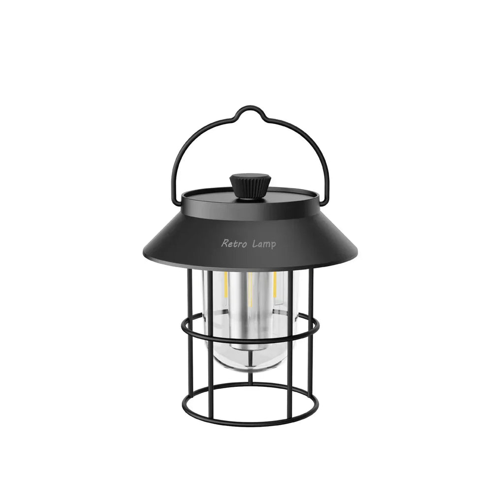 LED Camping Lantern in Retro Design – Portable Lamp for Indoor and Outdoor