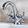Industrial Widespread Bathroom 2 Faucet Cross Handles Sink Faucet
