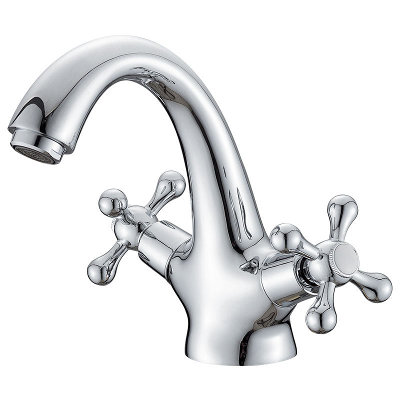 Industrial Widespread Bathroom 2 Faucet Cross Handles Sink Faucet