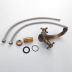 Industrial Widespread Bathroom 2 Faucet Cross Handles Sink Faucet
