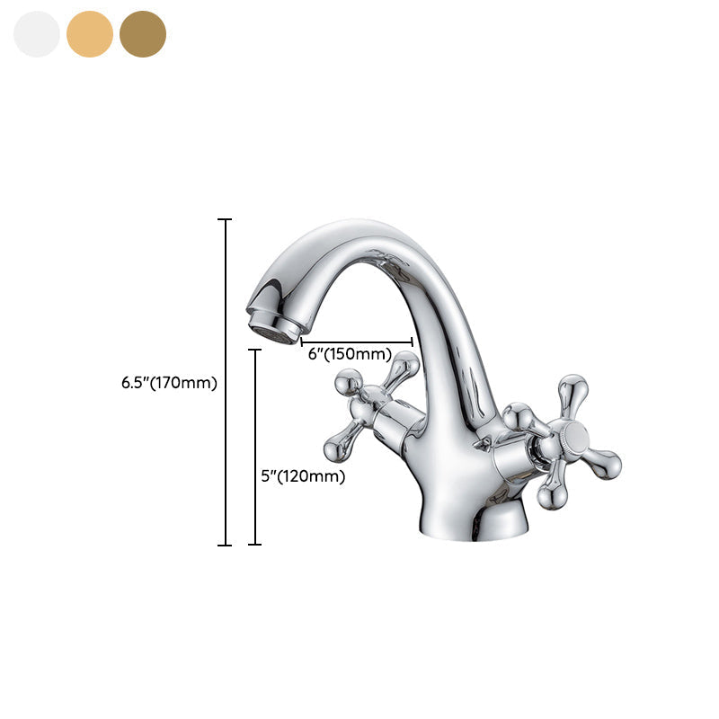 Industrial Widespread Bathroom 2 Faucet Cross Handles Sink Faucet