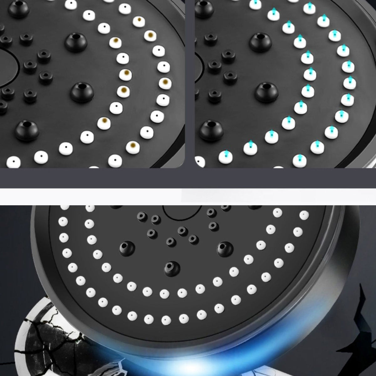 Round Hand Shower Adjustable Spray Pattern Wall Mounted Shower Head