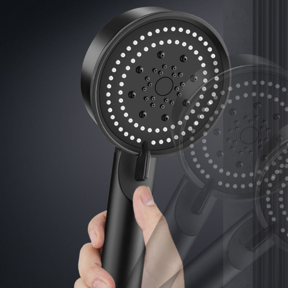 Round Hand Shower Adjustable Spray Pattern Wall Mounted Shower Head