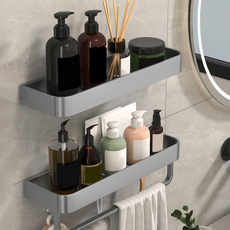 Modern Grey 2-piece Bathroom Accessory Set, Matt Grey, Bathroom Shelf