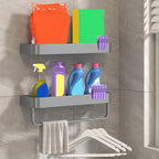 Modern Grey 2-piece Bathroom Accessory Set, Matt Grey, Bathroom Shelf