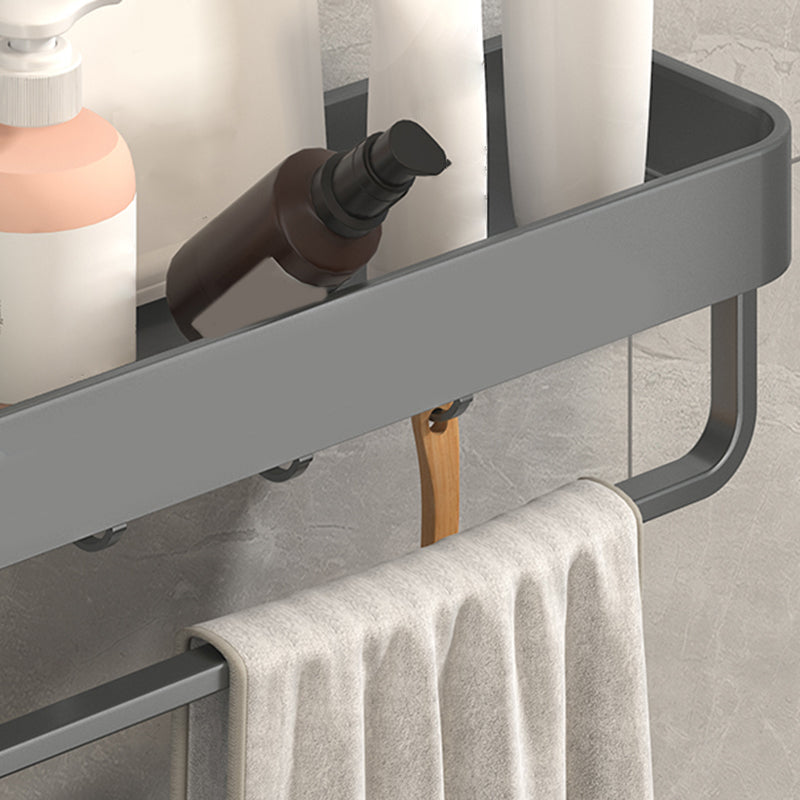 Modern Grey 2-piece Bathroom Accessory Set, Matt Grey, Bathroom Shelf