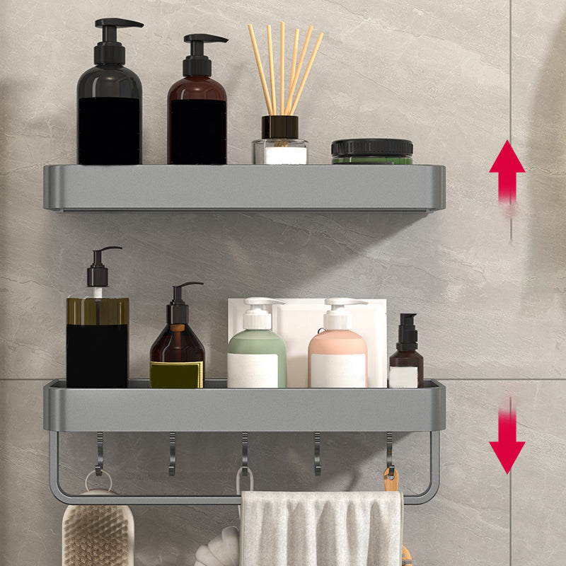 Modern Grey 2-piece Bathroom Accessory Set, Matt Grey, Bathroom Shelf