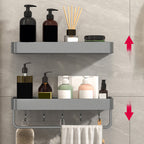 Modern Grey 2-piece Bathroom Accessory Set, Matte Grey, Bathroom Shelf