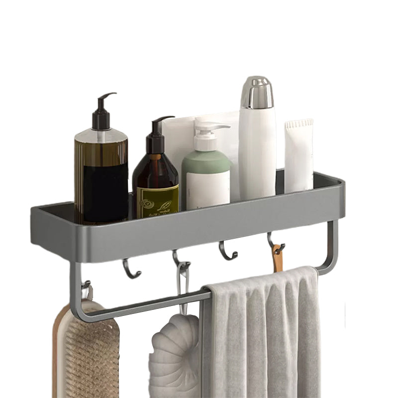 Modern Grey 2-piece Bathroom Accessory Set, Matt Grey, Bathroom Shelf