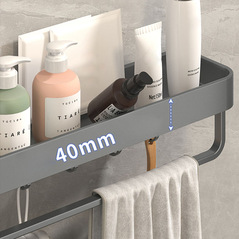 Modern Grey 2-piece Bathroom Accessory Set, Matt Grey, Bathroom Shelf