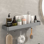 Modern Grey 2-piece Bathroom Accessory Set, Matt Grey, Bathroom Shelf