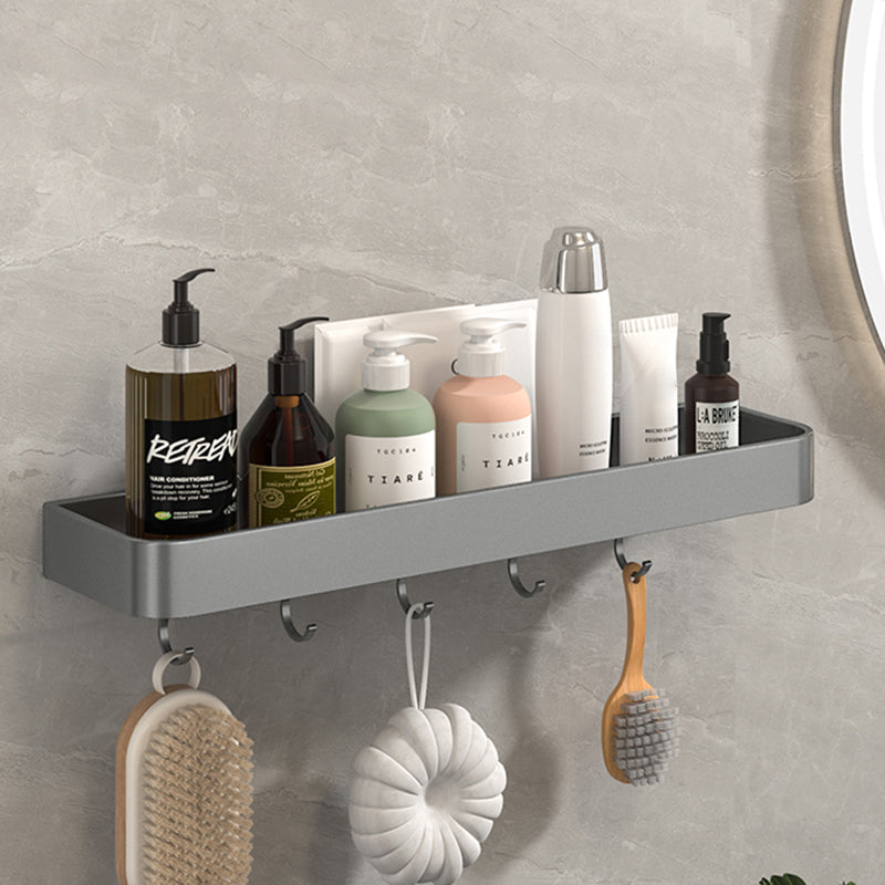 Modern Grey 2-piece Bathroom Accessory Set, Matt Grey, Bathroom Shelf