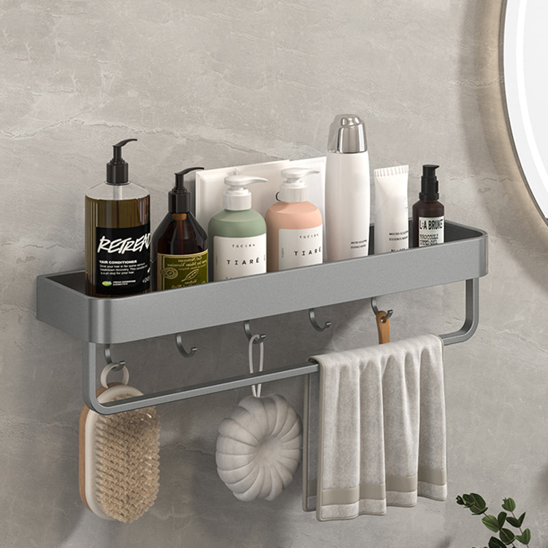 Modern Grey 2-piece Bathroom Accessory Set, Matt Grey, Bathroom Shelf