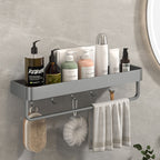 Modern Grey 2-piece Bathroom Accessory Set, Matt Grey, Bathroom Shelf
