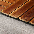 4-Slat Wood Floor Tiles Interlocking Installation Floor Tiles
