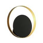 Metallic Round Wall Light Modernist 1-Head LED Wall Lamp in Black and Gold for the Corner