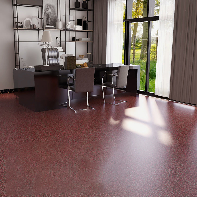 Scratch-resistant plastic floor tiles with straight edge for peeling and sticking