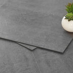 Scratch-resistant plastic floor tiles with straight edge for peeling and sticking