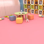 Solid Color Plastic Flooring Modern Water-Resistant Square Edge Floor Tiles