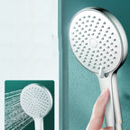 Round Self-Cleaning Handheld Shower Adjustable Water Flow Wall Mounted Hand Shower