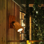Vintage Cylinder Wall Lamp Sconces 2/3-Light Bamboo Wall Lamp in Brown with Linear Wooden Backplate