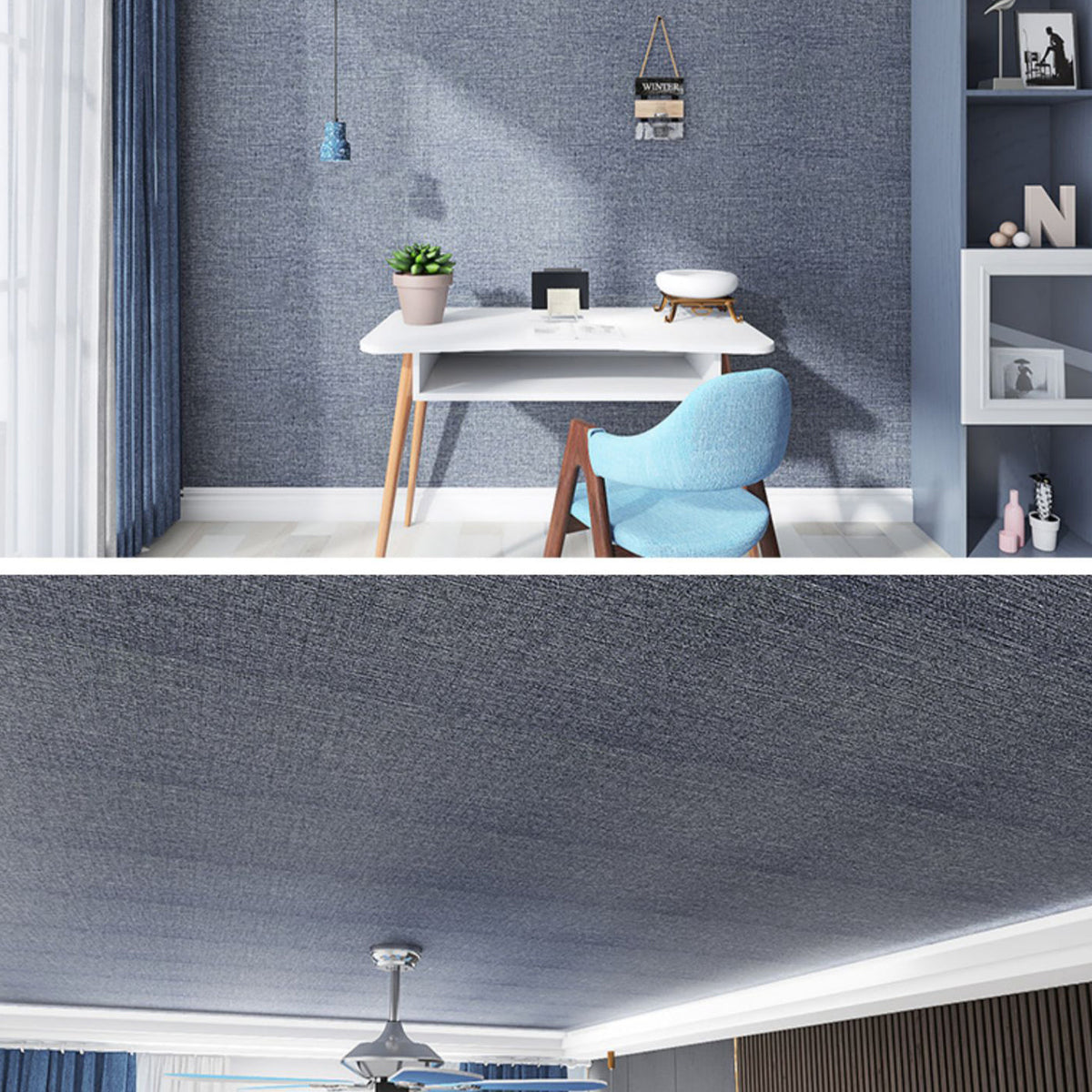 Modern Tin Back Wall Cladding Texture Linen Roll Wall Ceiling Panel