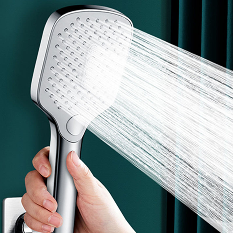 Rectangular Self-Cleaning Hand Shower Adjustable Spray Pattern Wall-Mounted Hand Shower