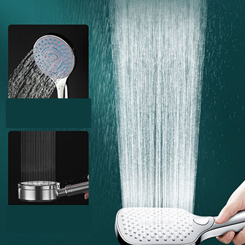Rectangular Self-Cleaning Hand Shower Adjustable Spray Pattern Wall-Mounted Hand Shower