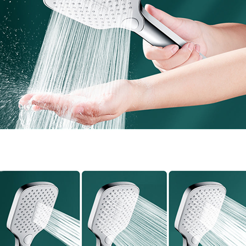 Rectangular Self-Cleaning Hand Shower Adjustable Spray Pattern Wall-Mounted Hand Shower