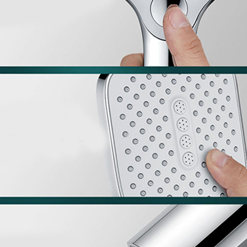 Rectangular Self-Cleaning Hand Shower Adjustable Spray Pattern Wall-Mounted Hand Shower