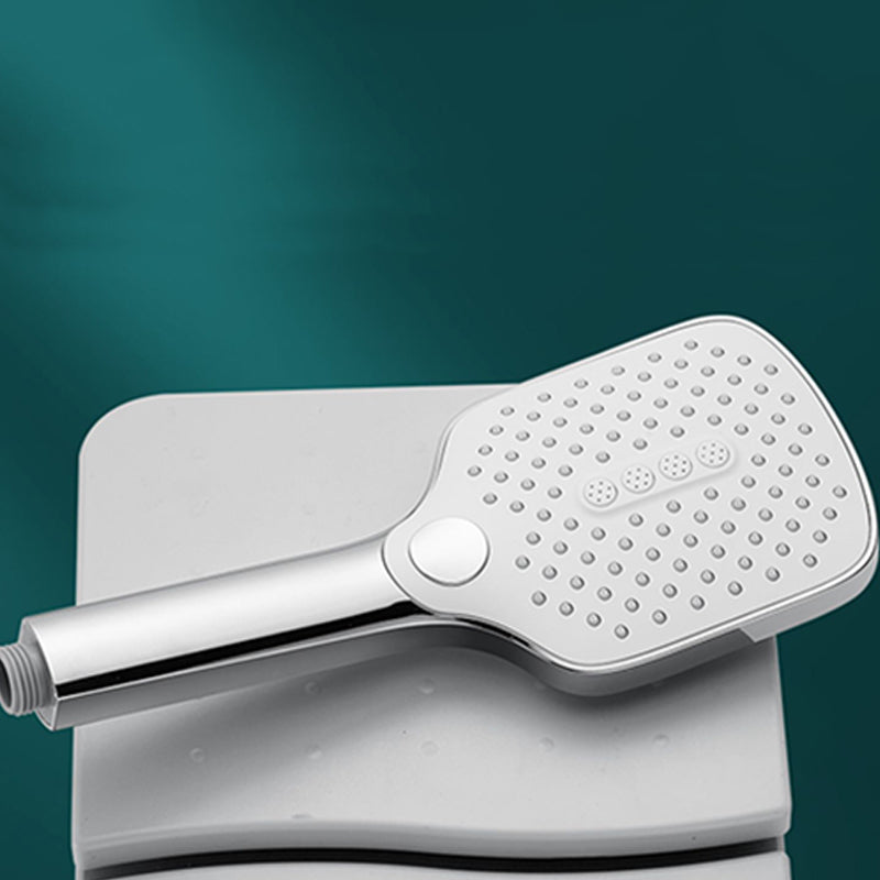 Rectangular Self-Cleaning Hand Shower Adjustable Spray Pattern Wall-Mounted Hand Shower