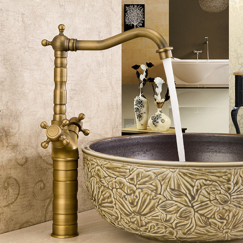 Industrial Widespread Bathroom Faucet Cross Handle Medium Sink Faucet